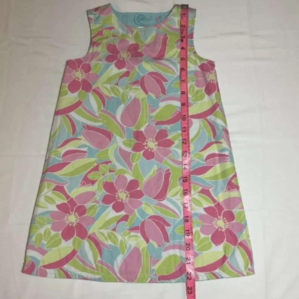 Gymboree Girls 4 Floral Flamingo Embroidered Reversible Sleeveless A-line Dress
